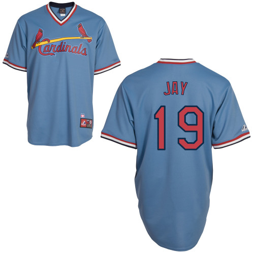 Jon Jay #19 MLB Jersey-St Louis Cardinals Men's Authentic Blue Road Cooperstown Baseball Jersey